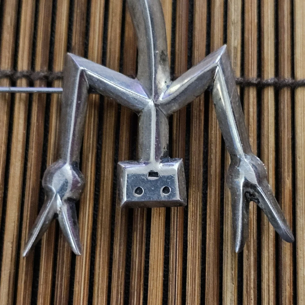 Sterling Silver Navajo Yei Brooch (Vintage) - Picture 5 of 12
